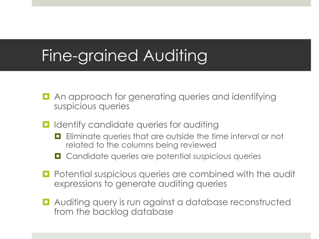 fine grained auditing 1