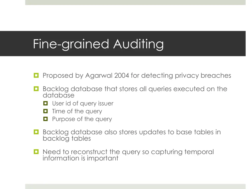 fine grained auditing
