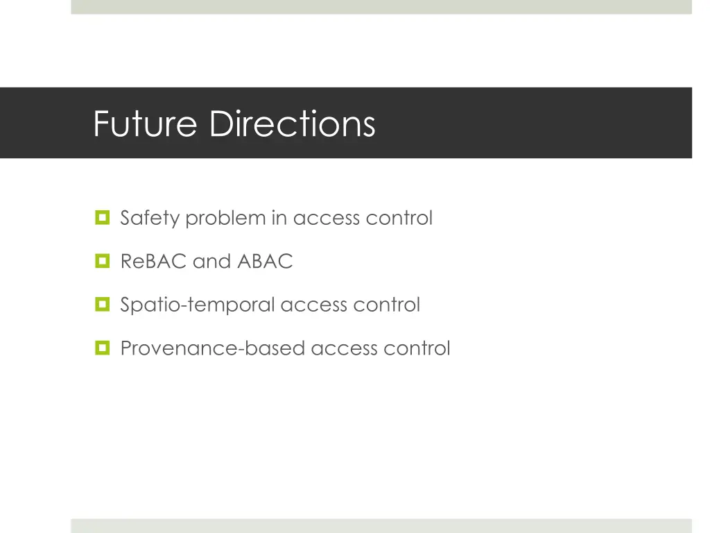 future directions
