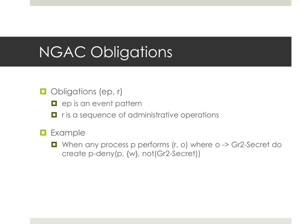 ngac obligations