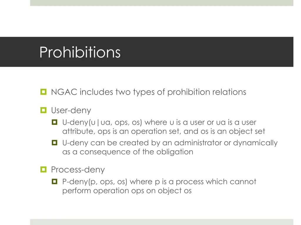 prohibitions