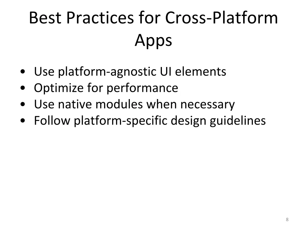 best practices for cross platform apps