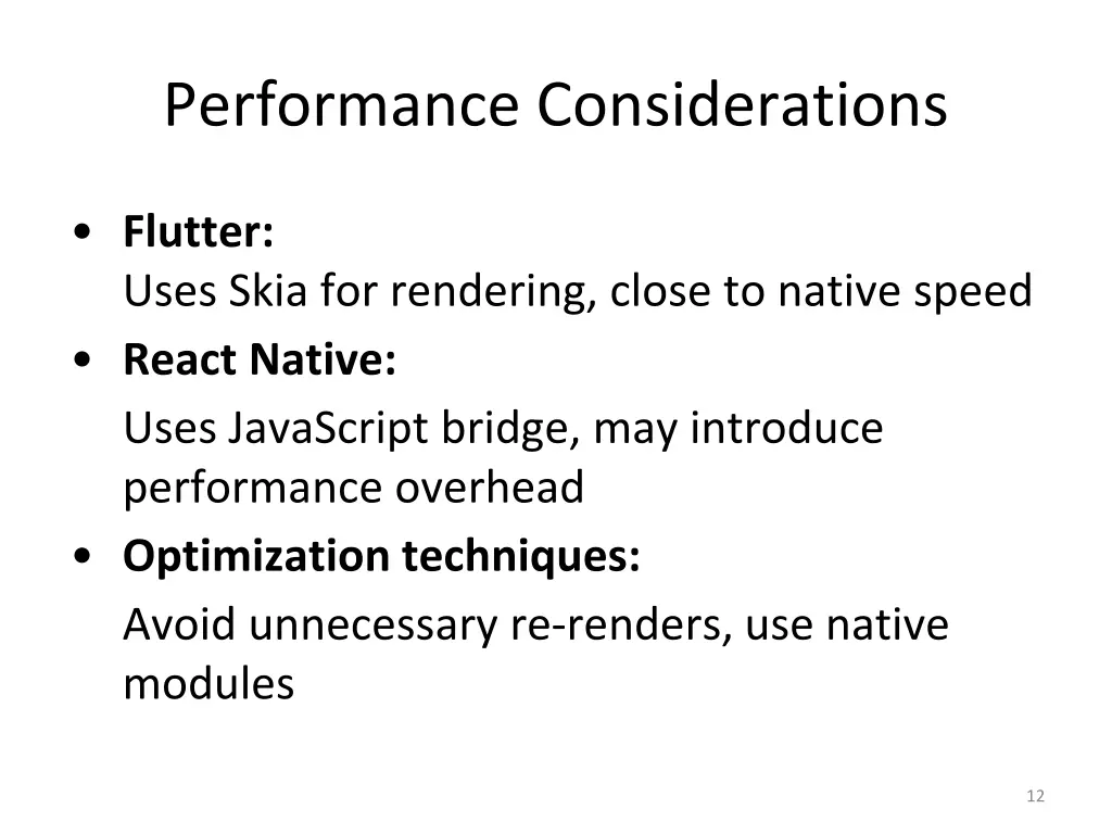 performance considerations