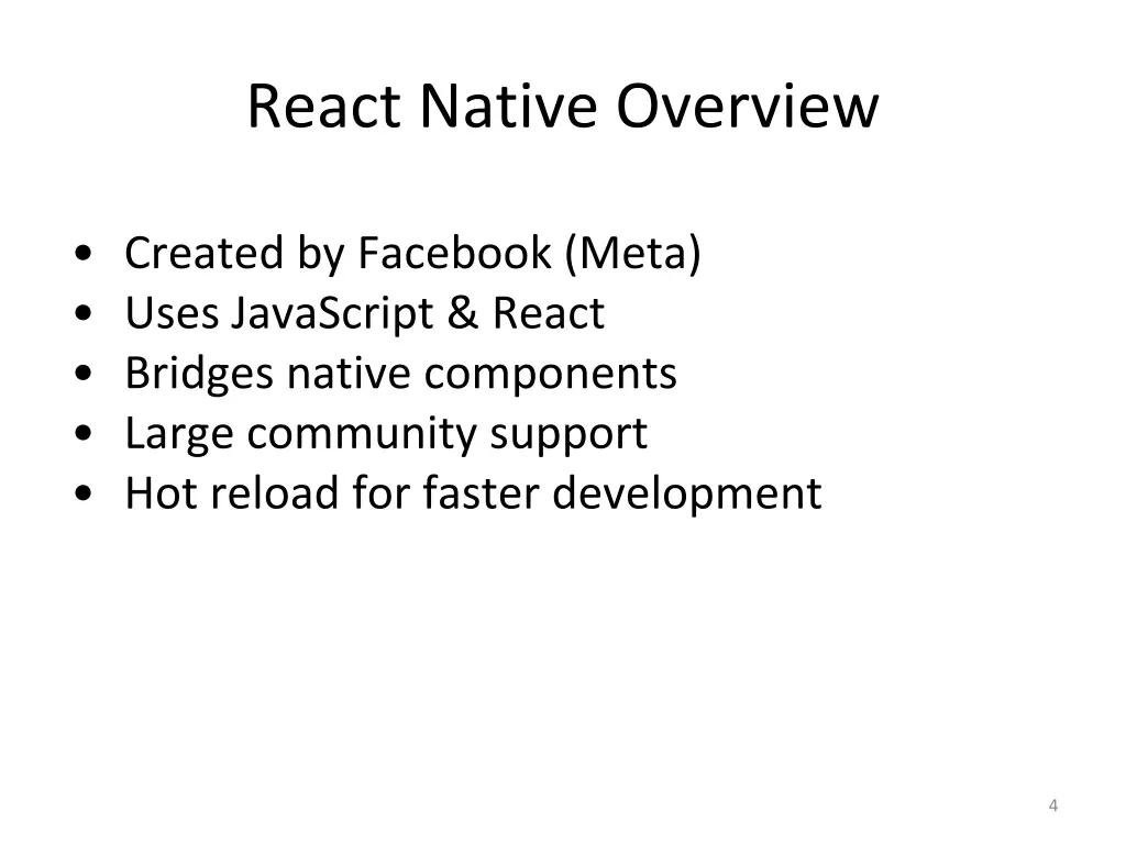 react native overview