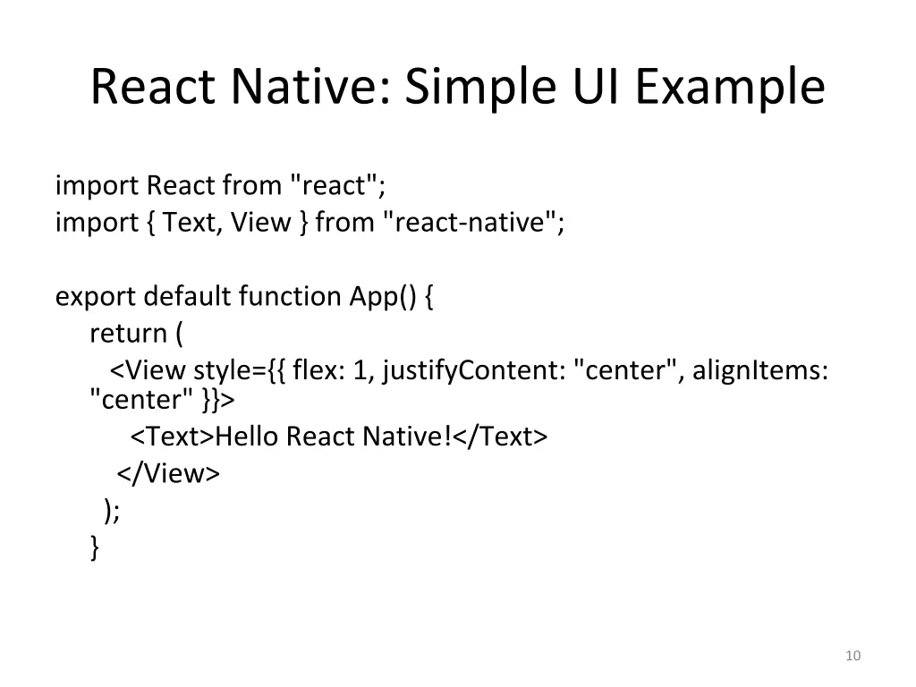 react native simple ui example