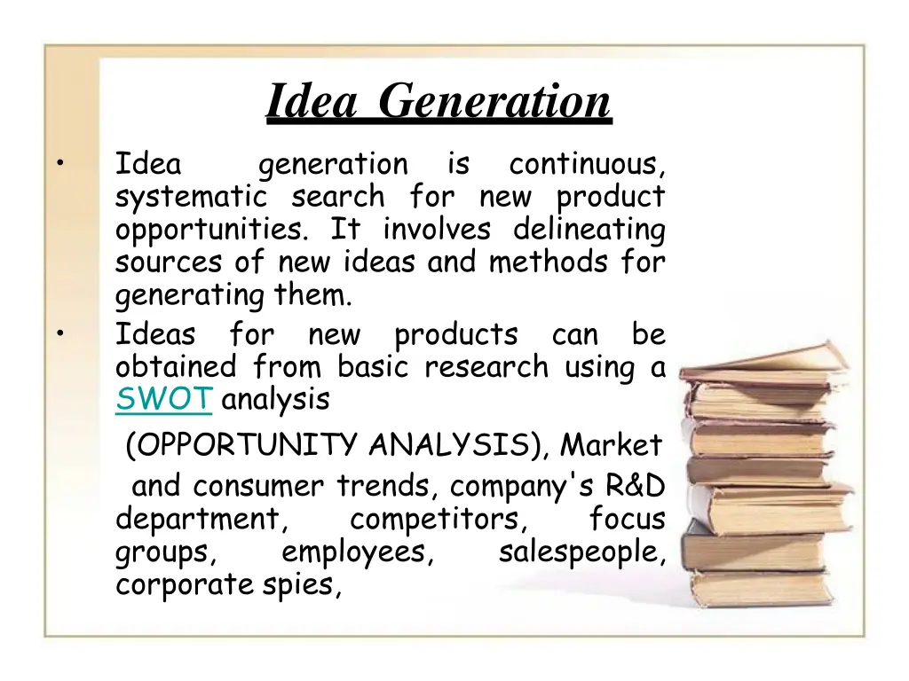 idea generation generation systematic search