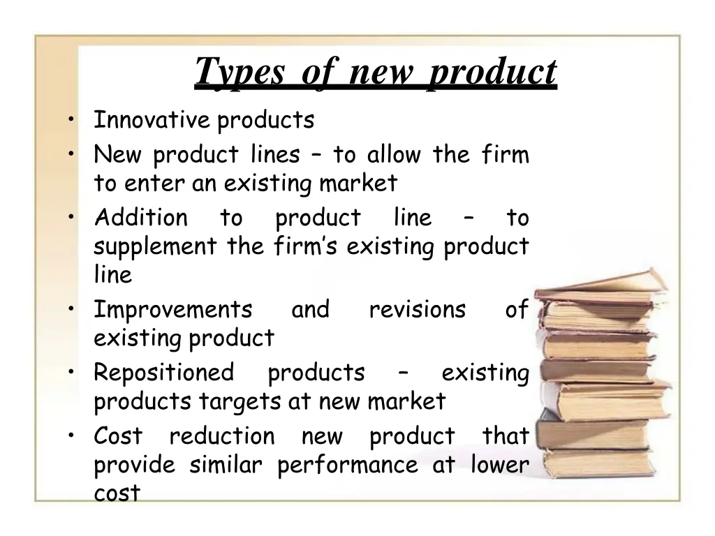 types of new product innovative products