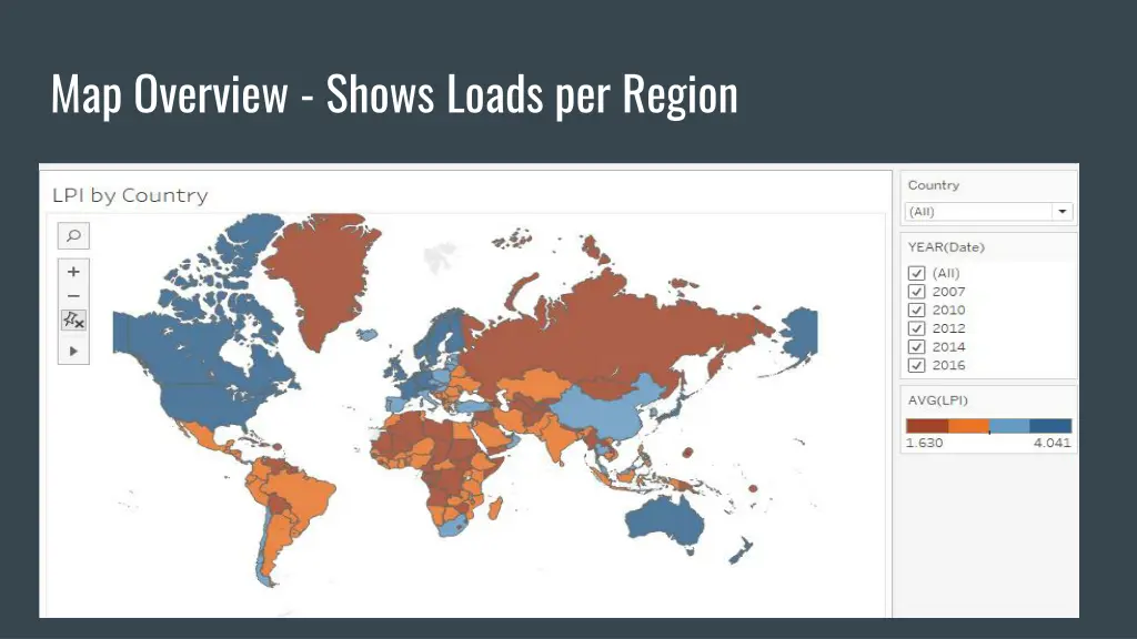 map overview shows loads per region