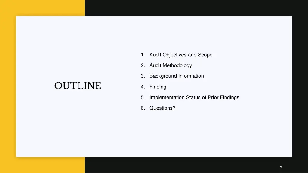 1 audit objectives and scope