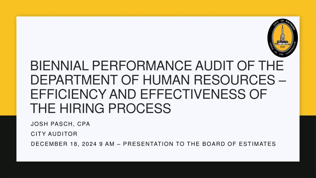 biennial performance audit of the department