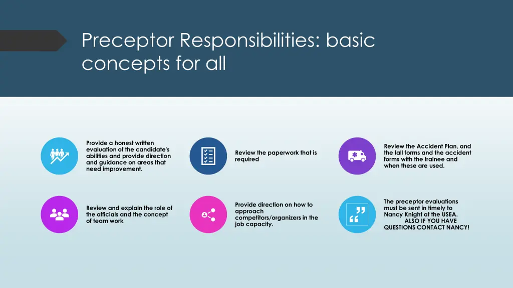 preceptor responsibilities basic concepts for all