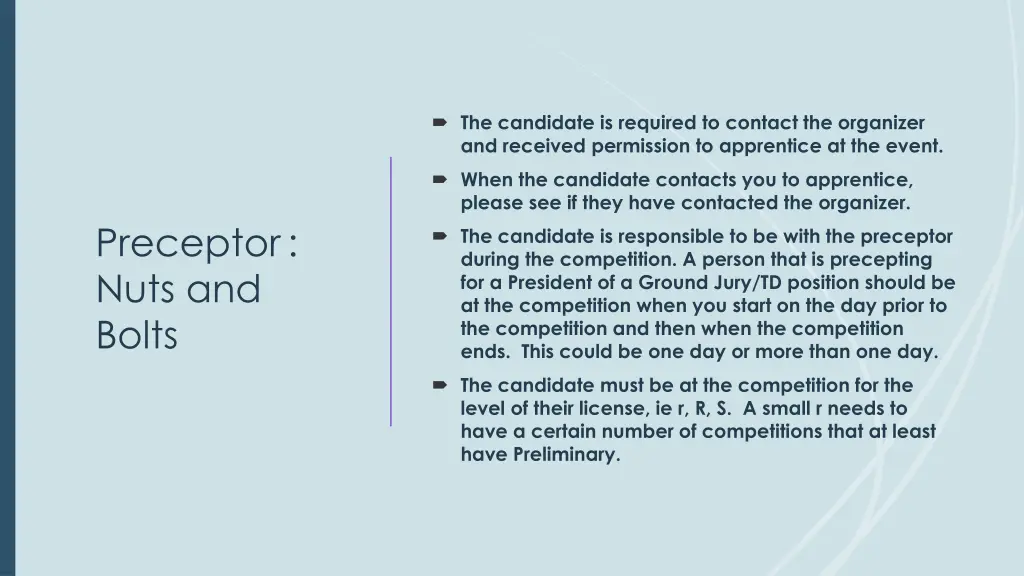 the candidate is required to contact