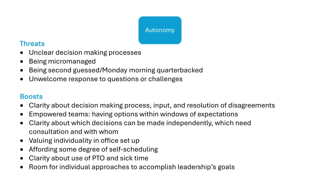 autonomy
