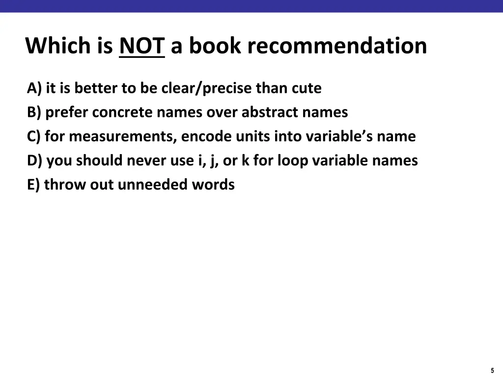which is not a book recommendation