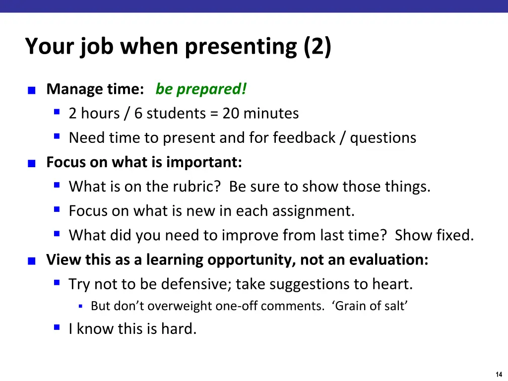 your job when presenting 2