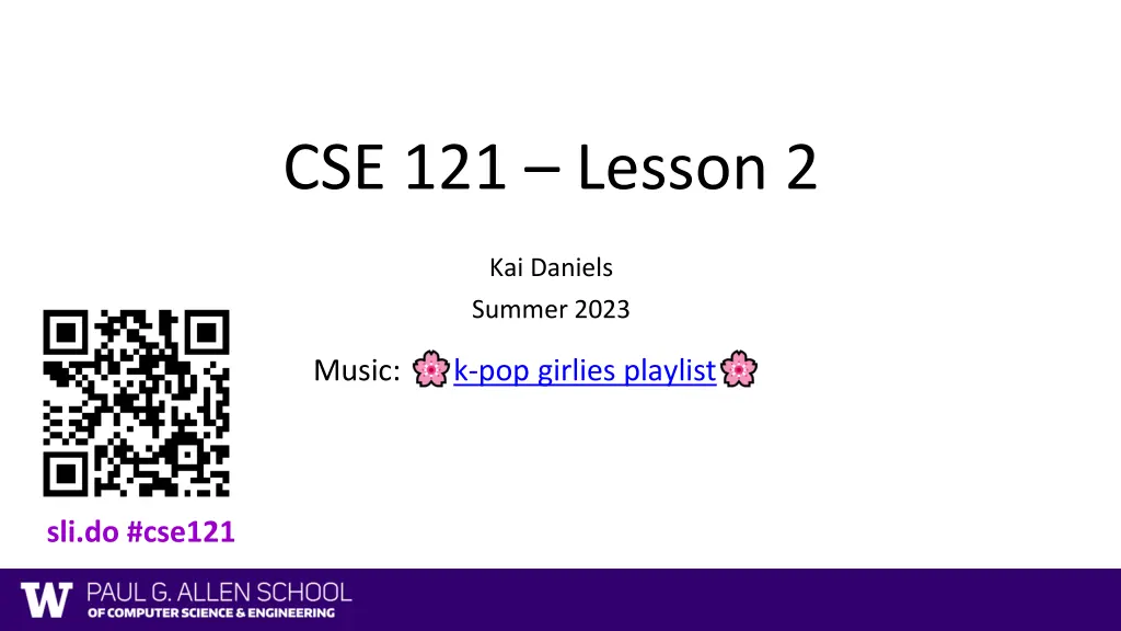 cse 121 lesson 2