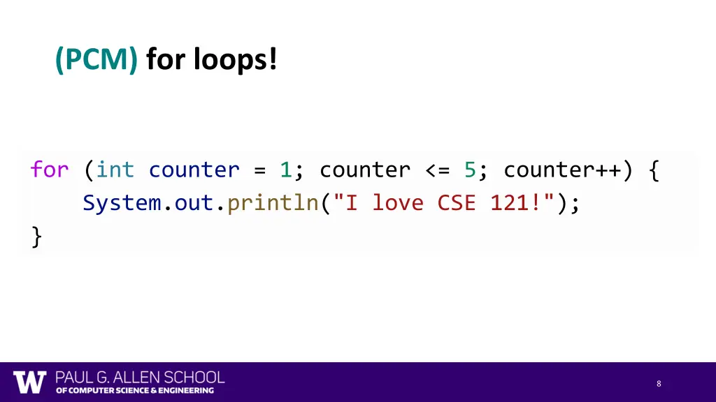 pcm for loops 1