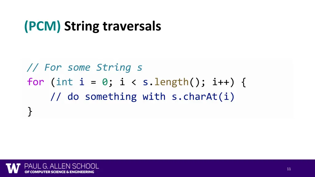 pcm string traversals