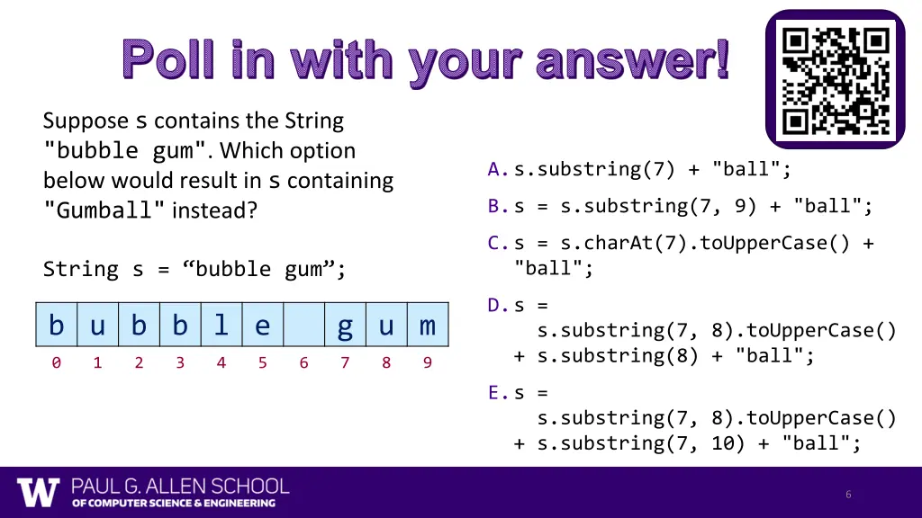 poll in with your answer