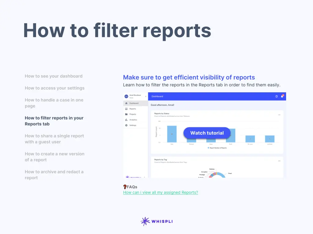 how to filter reports