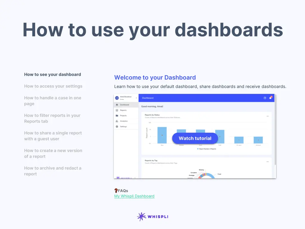how to use your dashboards