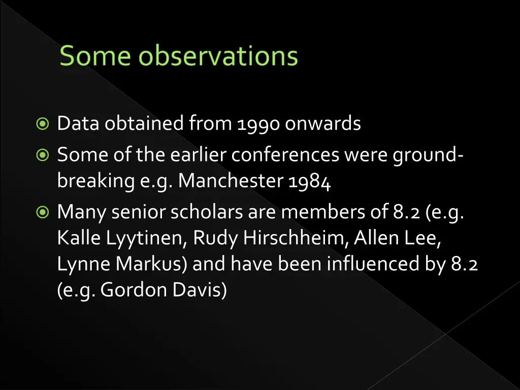 some observations