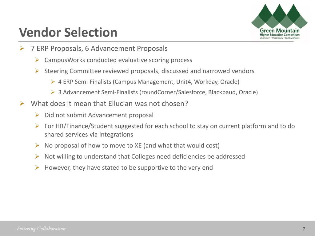 vendor selection