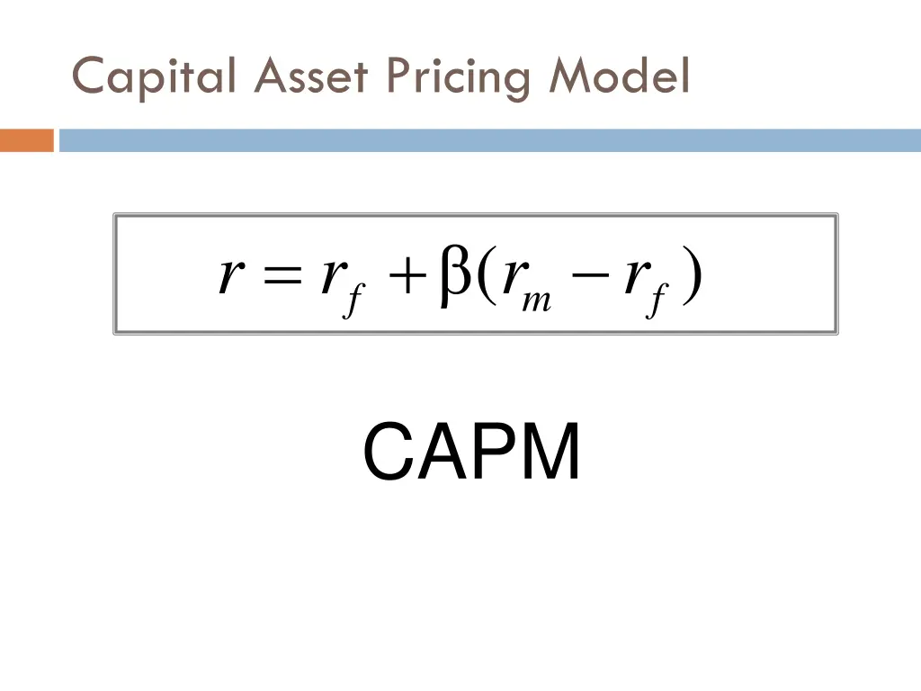 capital asset pricing model