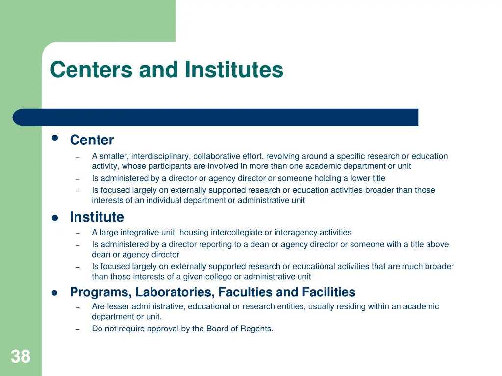 centers and institutes