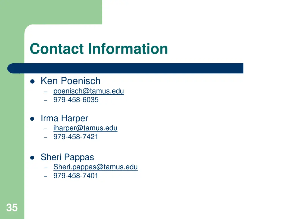 contact information