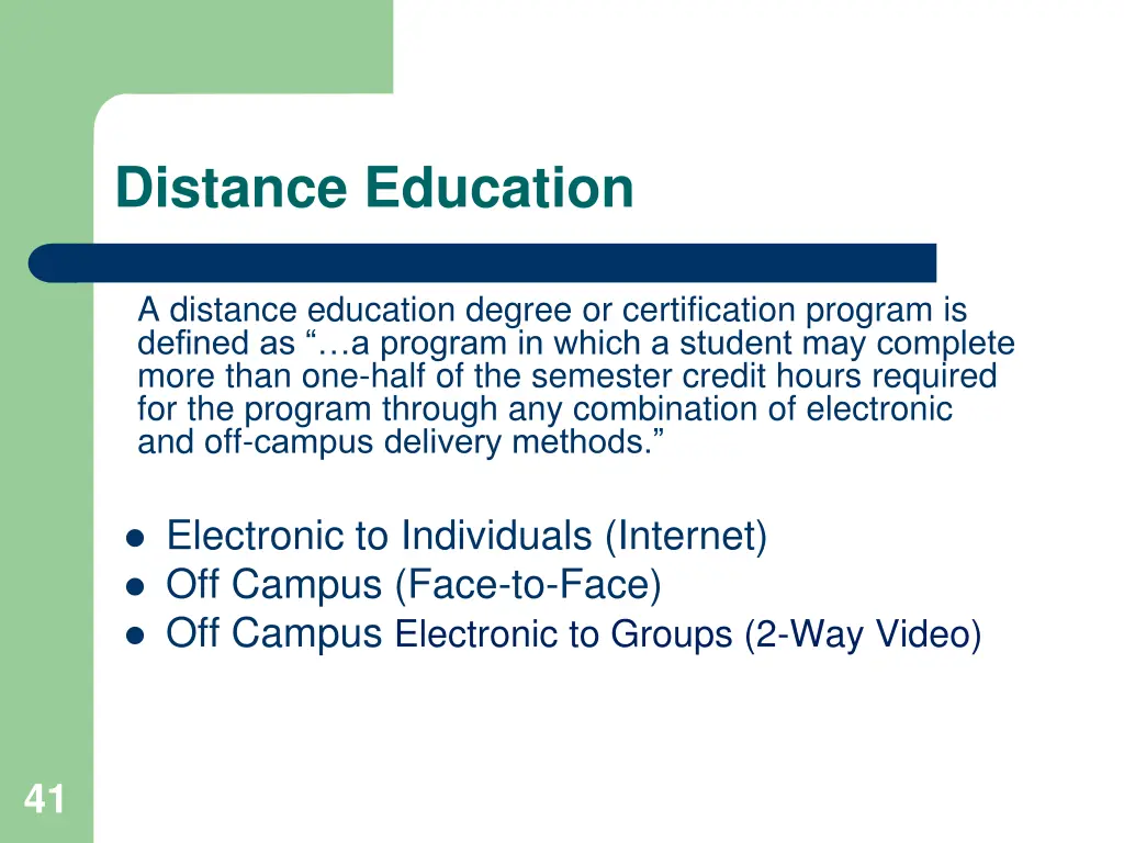 distance education