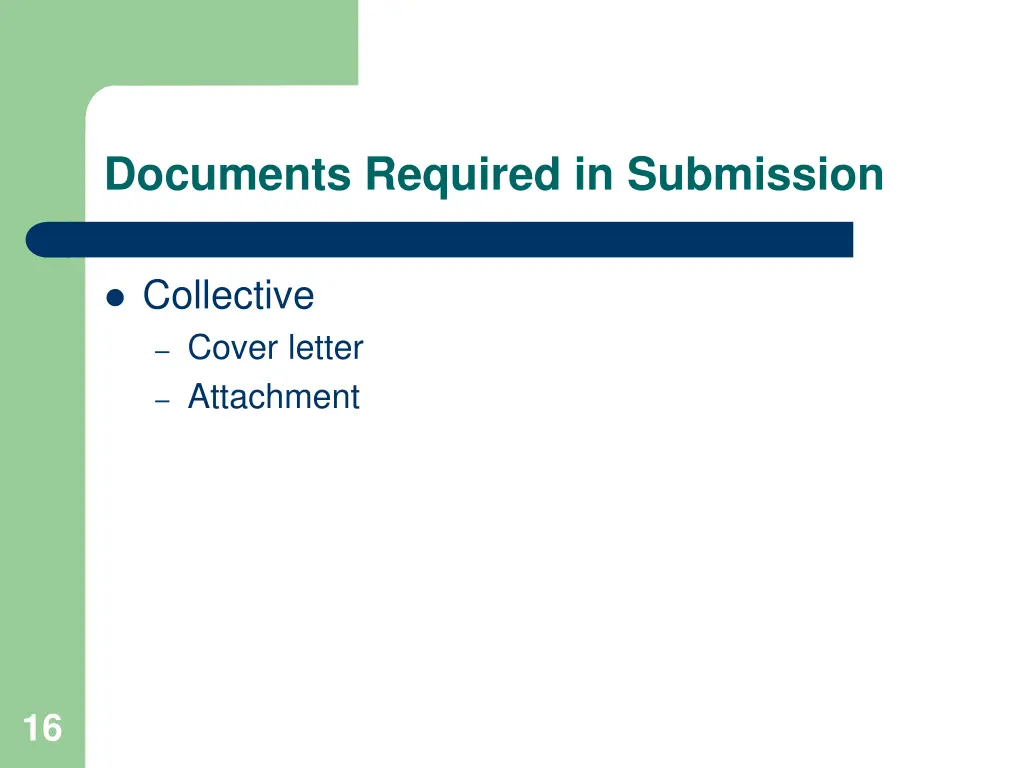 documents required in submission 2
