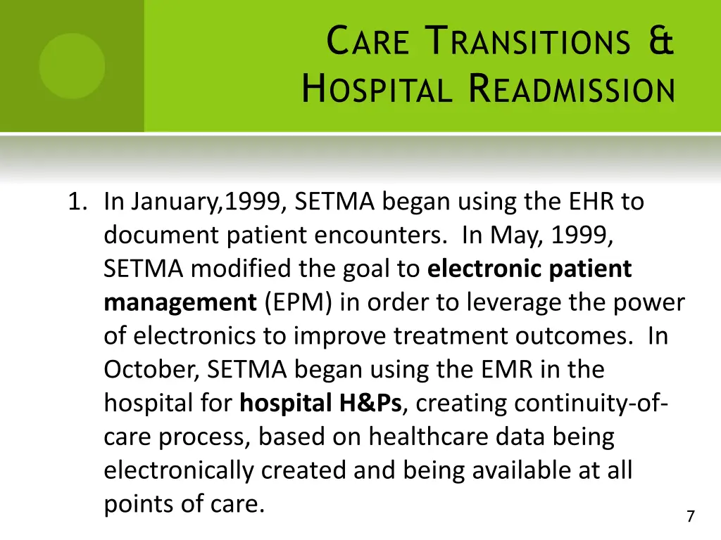 c are t ransitions h ospital r eadmission 1