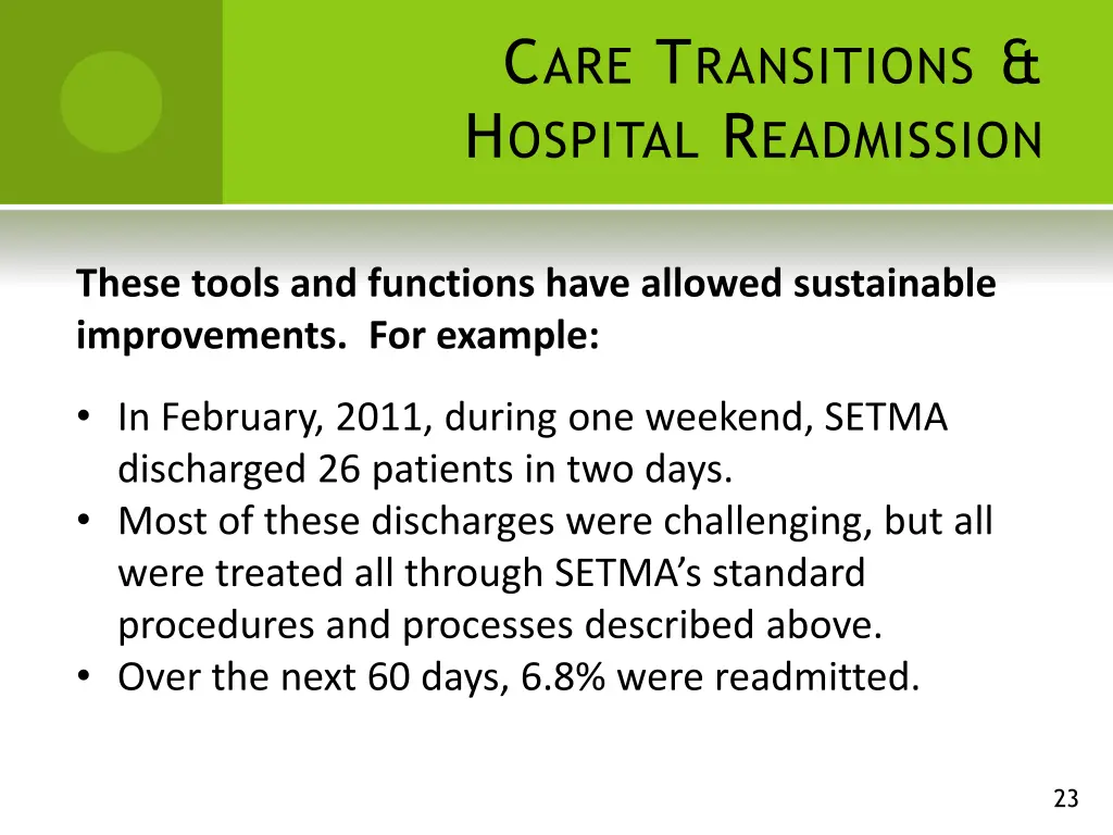 c are t ransitions h ospital r eadmission 16