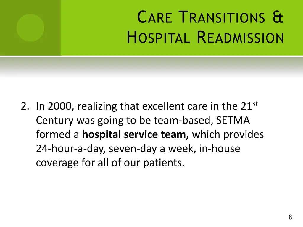 c are t ransitions h ospital r eadmission 2