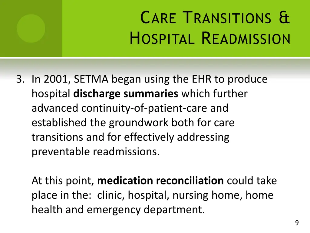 c are t ransitions h ospital r eadmission 3