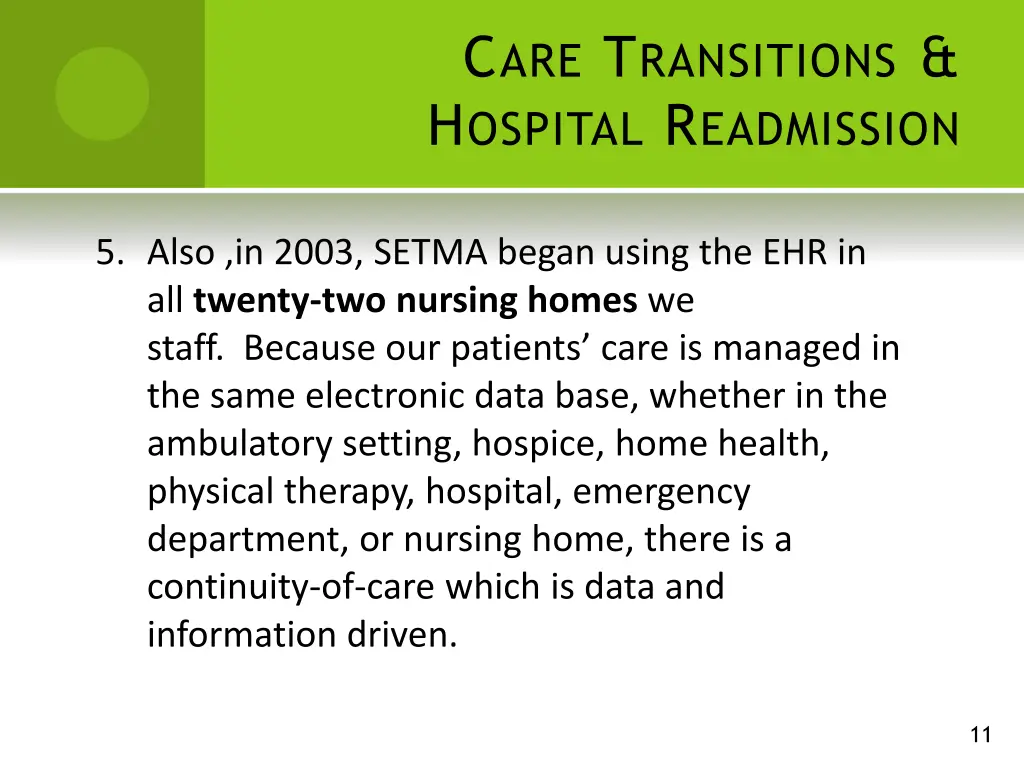 c are t ransitions h ospital r eadmission 5