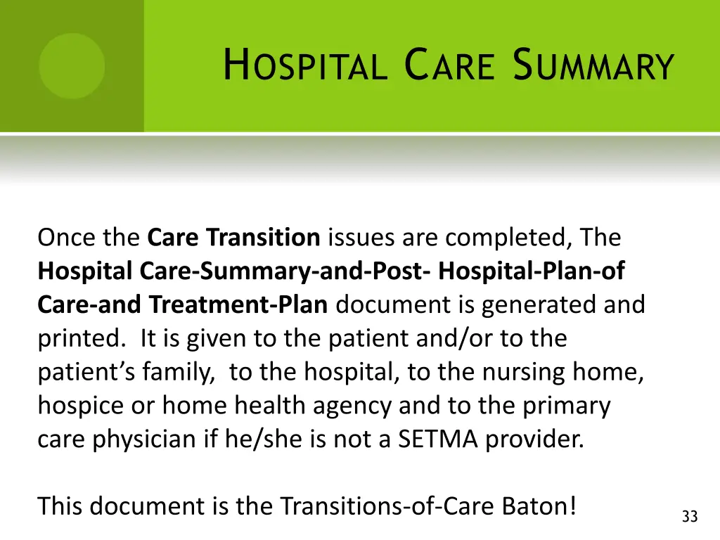 h ospital c are s ummary 2