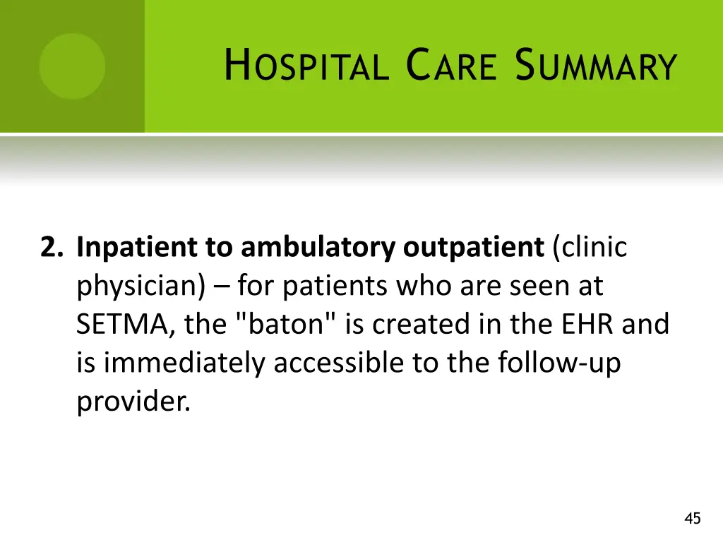 h ospital c are s ummary 4