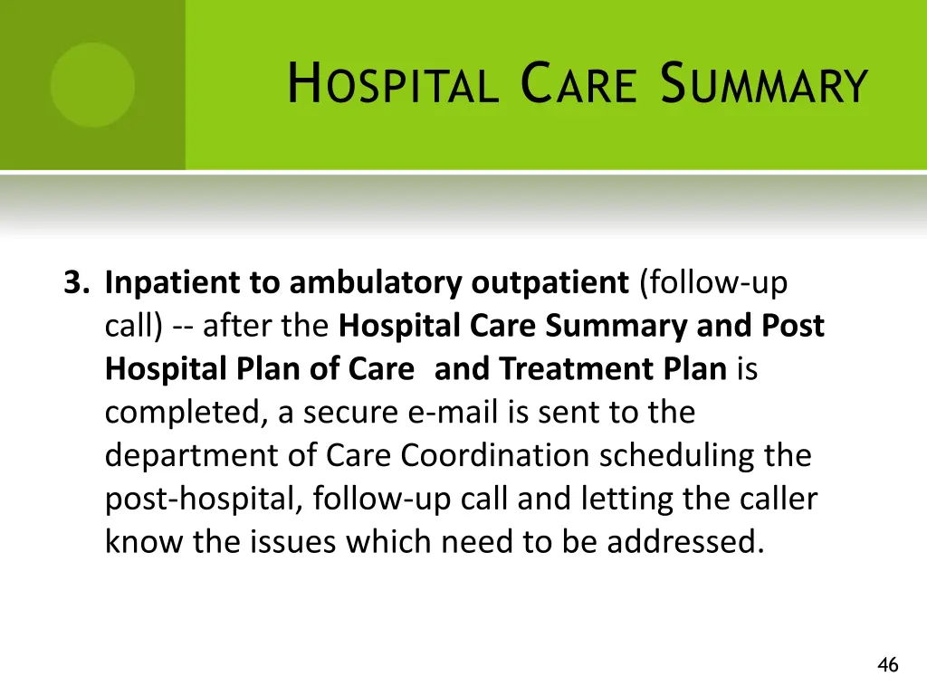 h ospital c are s ummary 5