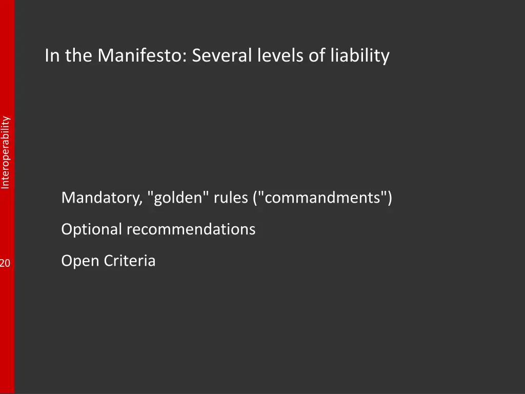 in the manifesto several levels of liability