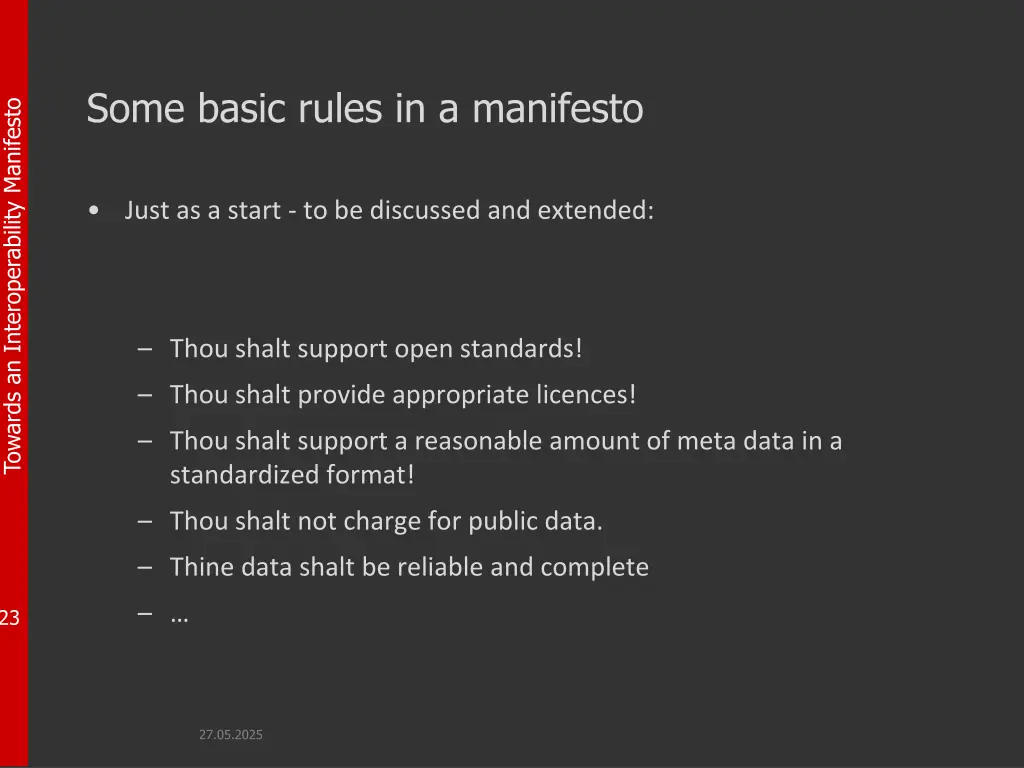 some basic rules in a manifesto