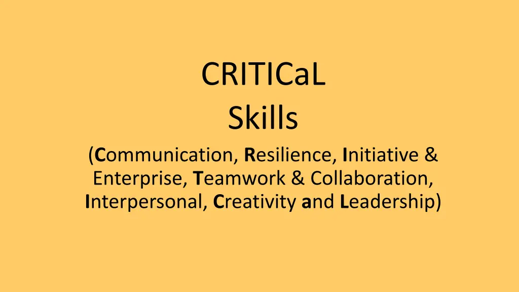 critical skills