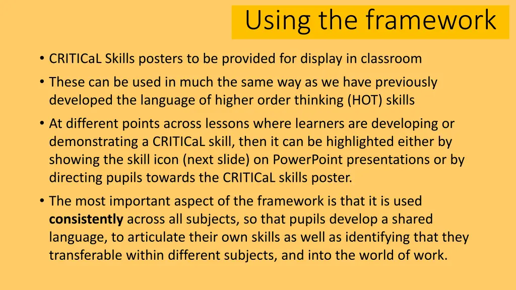 using the framework