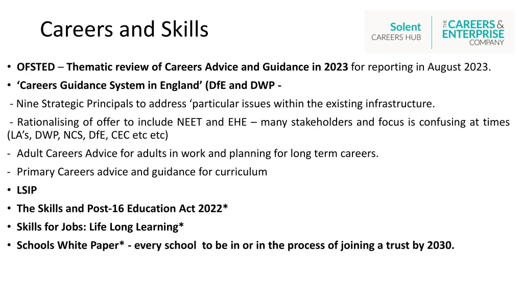 careers and skills