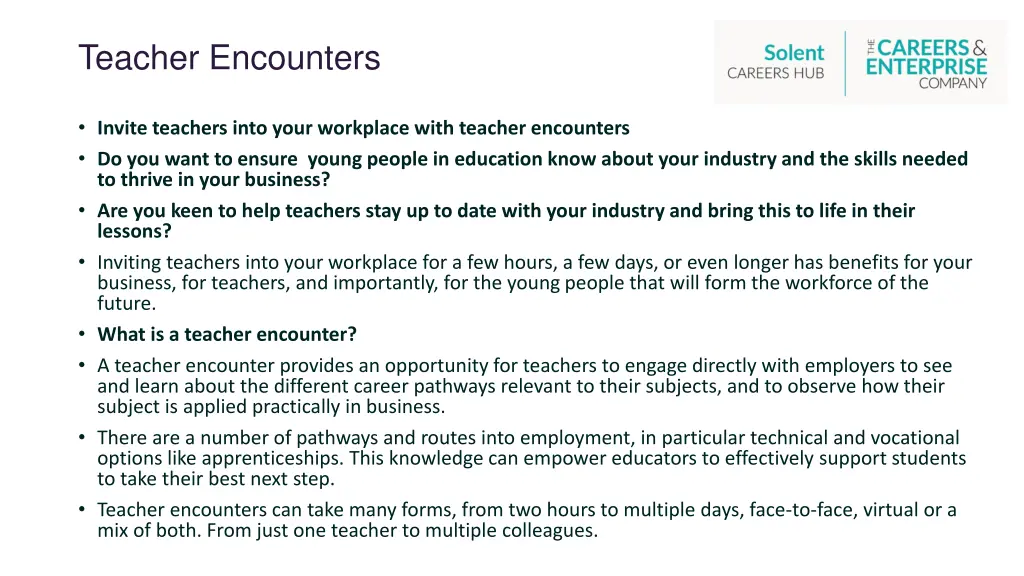 teacher encounters