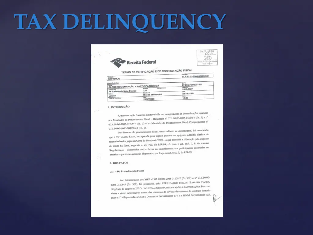 tax delinquency