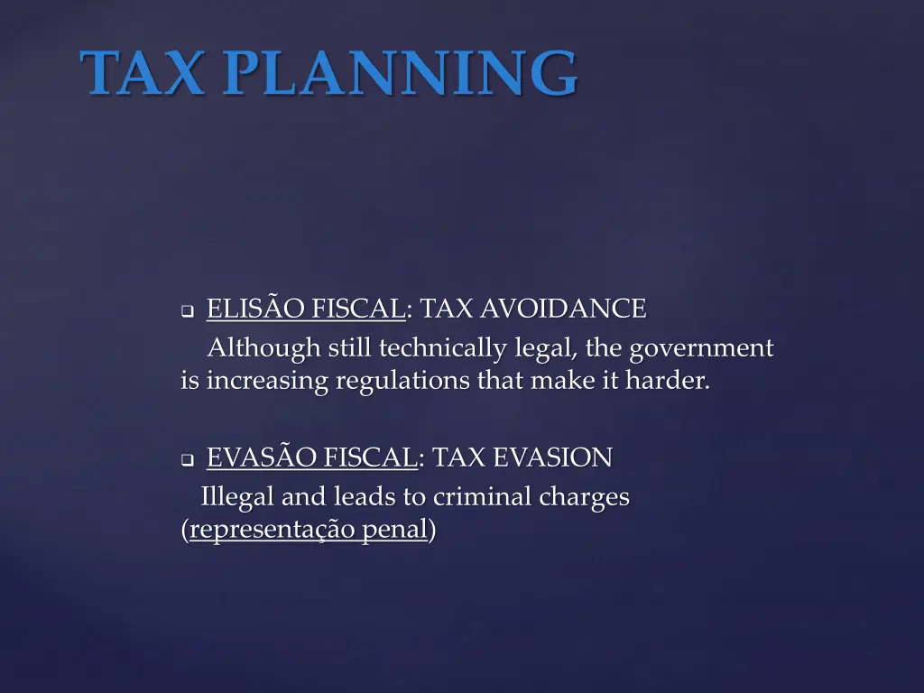 tax planning