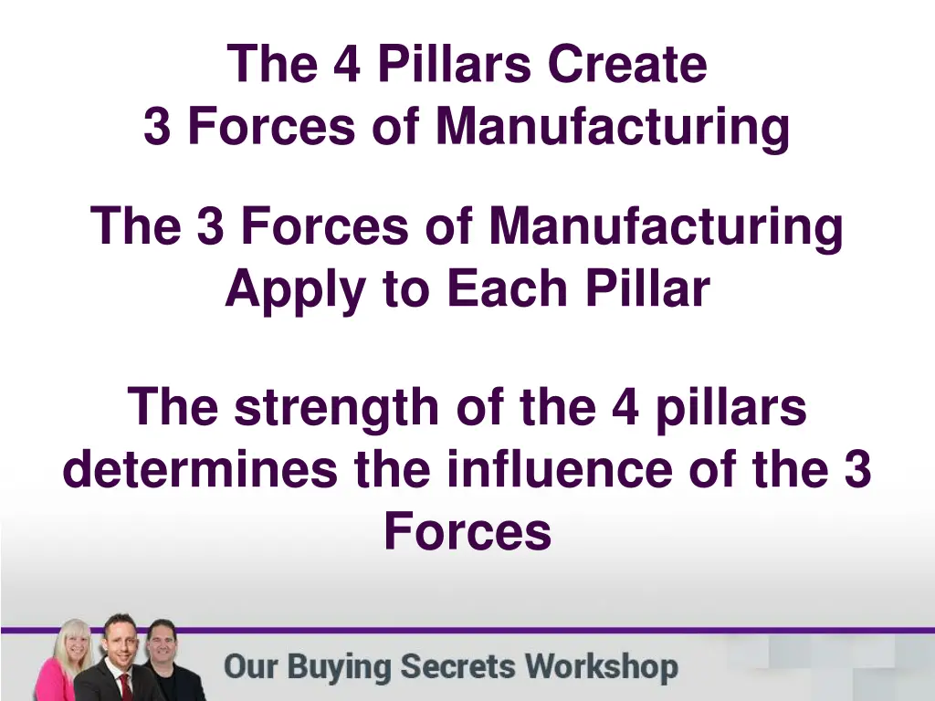 the 4 pillars create 3 forces of manufacturing