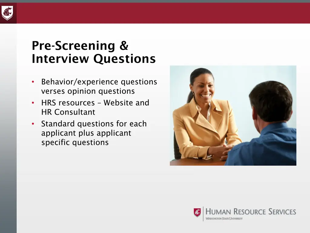 pre screening interview questions